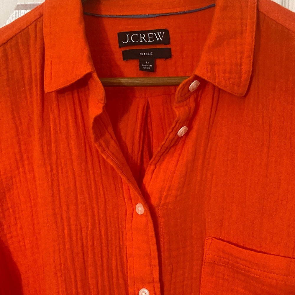 J. Crew L 100% cotton  Button-up shirt Top size 12